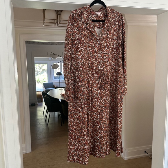 JOE FRESH Floral Button Front Shirt Dress with Waist Tie - Size XL. NWOT. - Picture 3 of 15